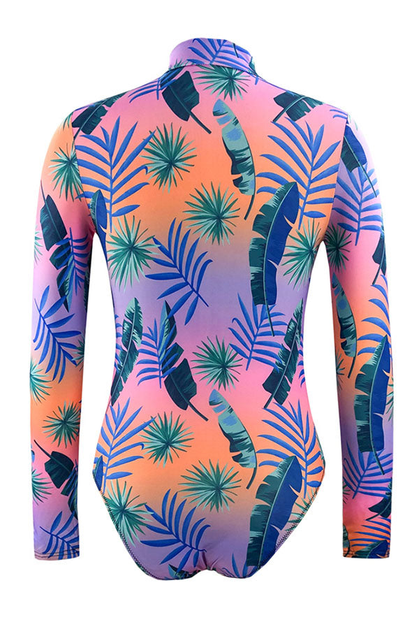 Impresión multicolor de talla grande Manga larga UPF50+ sarpullido
