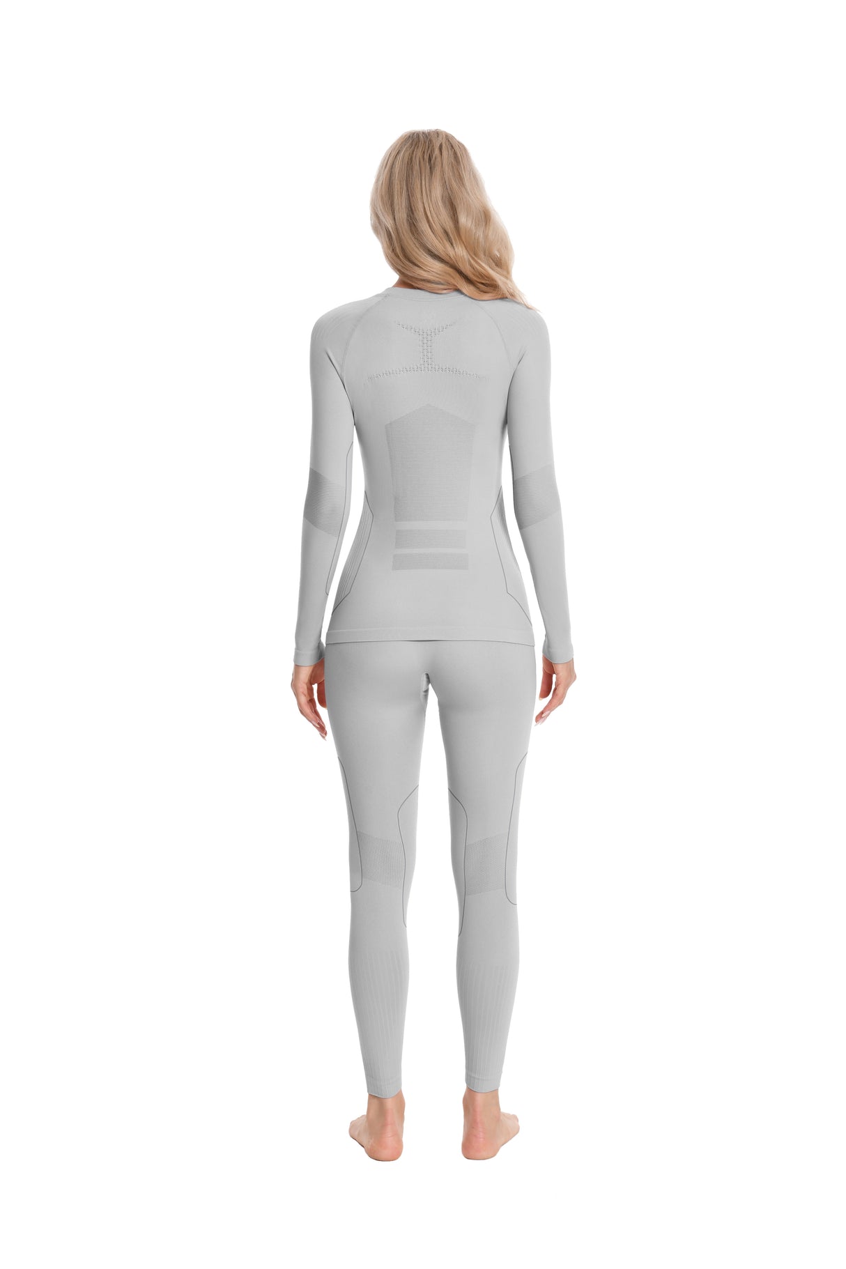 Women Thermal Sports Warm-Up Underwear Set for Skiing GRAY