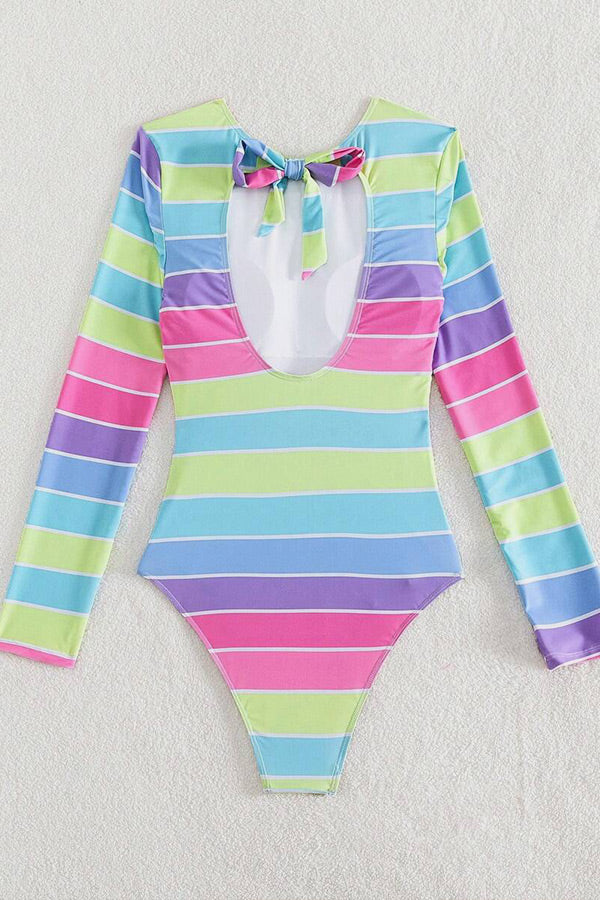 Minceur Gris Manches Longues Zipper Triangle Maillot de Bain Une Pièce UPF50 Rash Guard