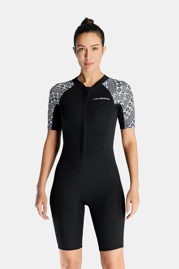Cold-Proof And Warm One-Piece Short Sleeve 3MM Women's Wetsuit