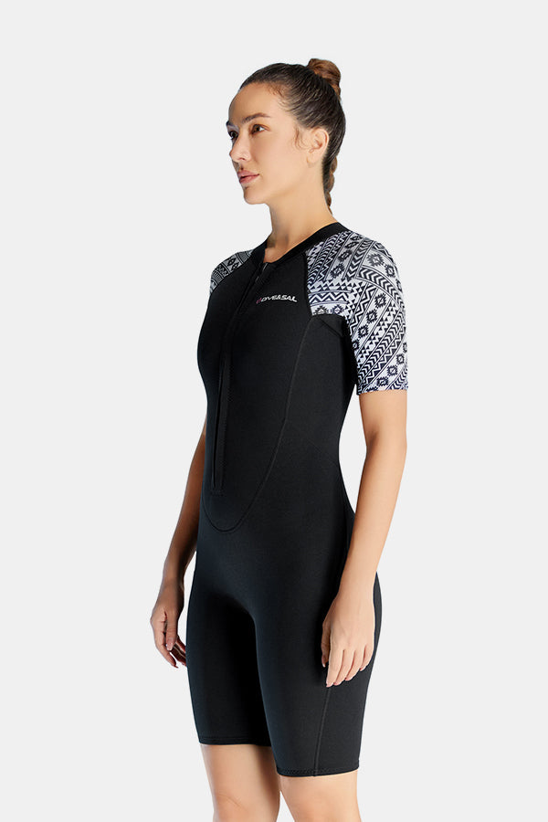 Cold-Proof And Warm One-Piece Short Sleeve 3MM Women's Wetsuit