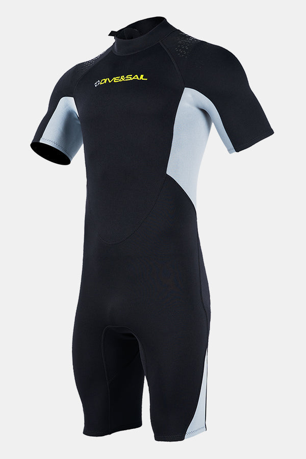 Cousue de maillot de bain de surf à manches courtes à manches courtes à une seule pièce pour hommes