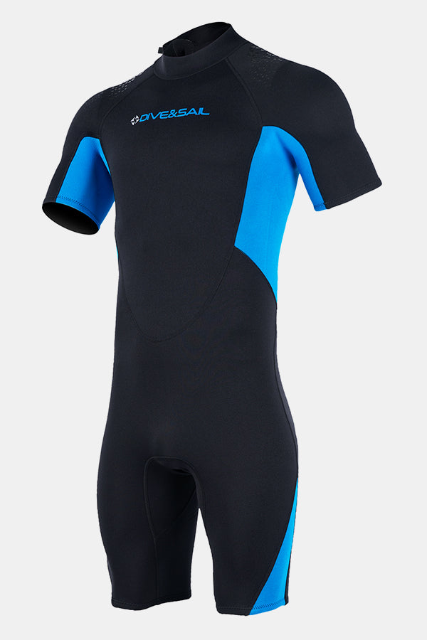 Cousue de maillot de bain de surf à manches courtes à manches courtes à une seule pièce pour hommes