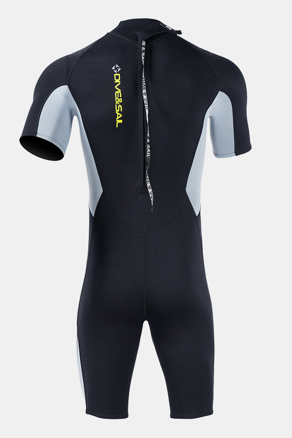 Cousue de maillot de bain de surf à manches courtes à manches courtes à une seule pièce pour hommes