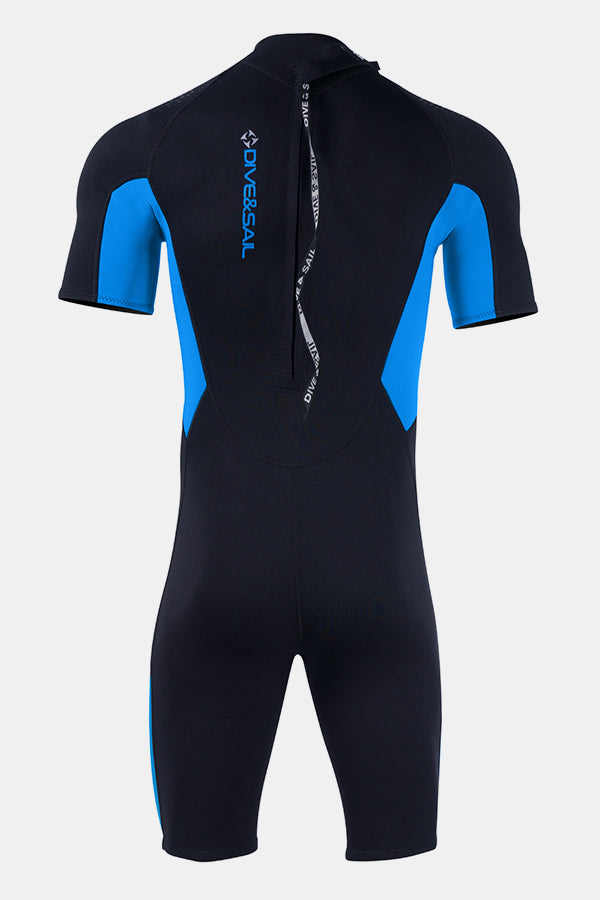 Cousue de maillot de bain de surf à manches courtes à manches courtes à une seule pièce pour hommes