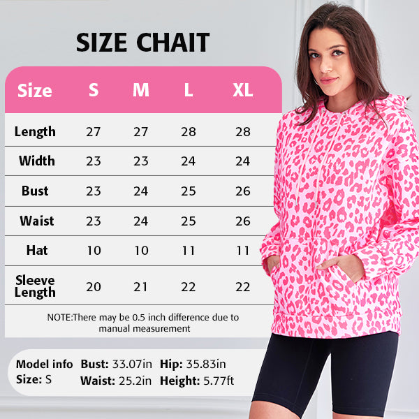 Leopard Print Hooded Oversized Comfort Sweatshirt with Pocket