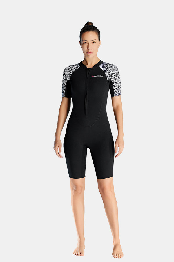 Cold-Proof And Warm One-Piece Short Sleeve 3MM Women's Wetsuit