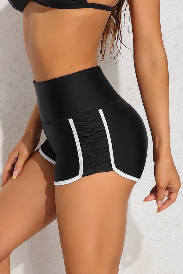 Attaco High Waist Bogleg Sea Horse Label Swim Short