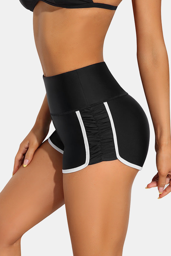 Attaco High Waist Bogleg Sea Horse Label Swim Short
