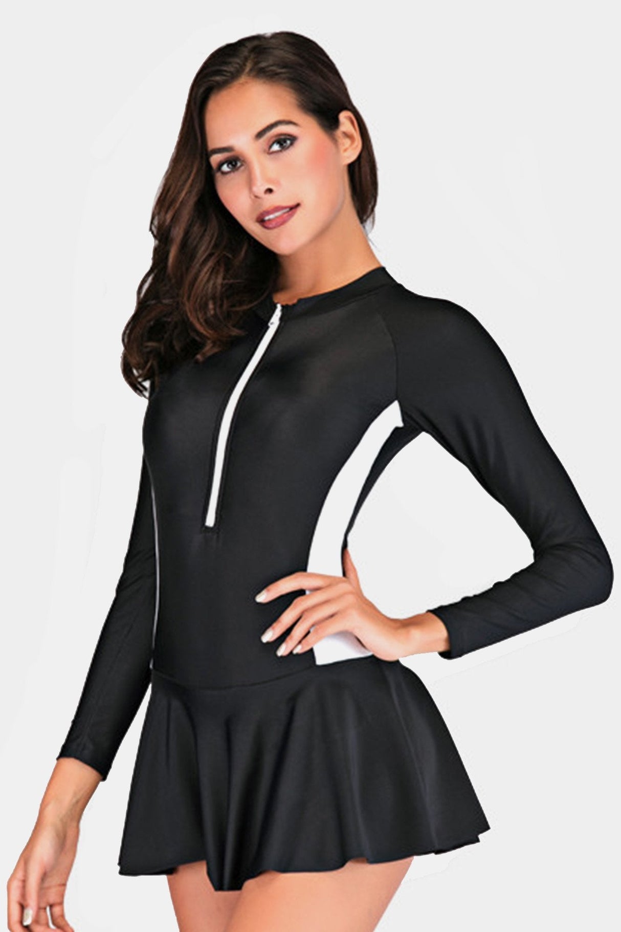 Attraco Skirt One Piece Short Sleeve Wetsuit-Attraco | Fashion Outdoor Clothing