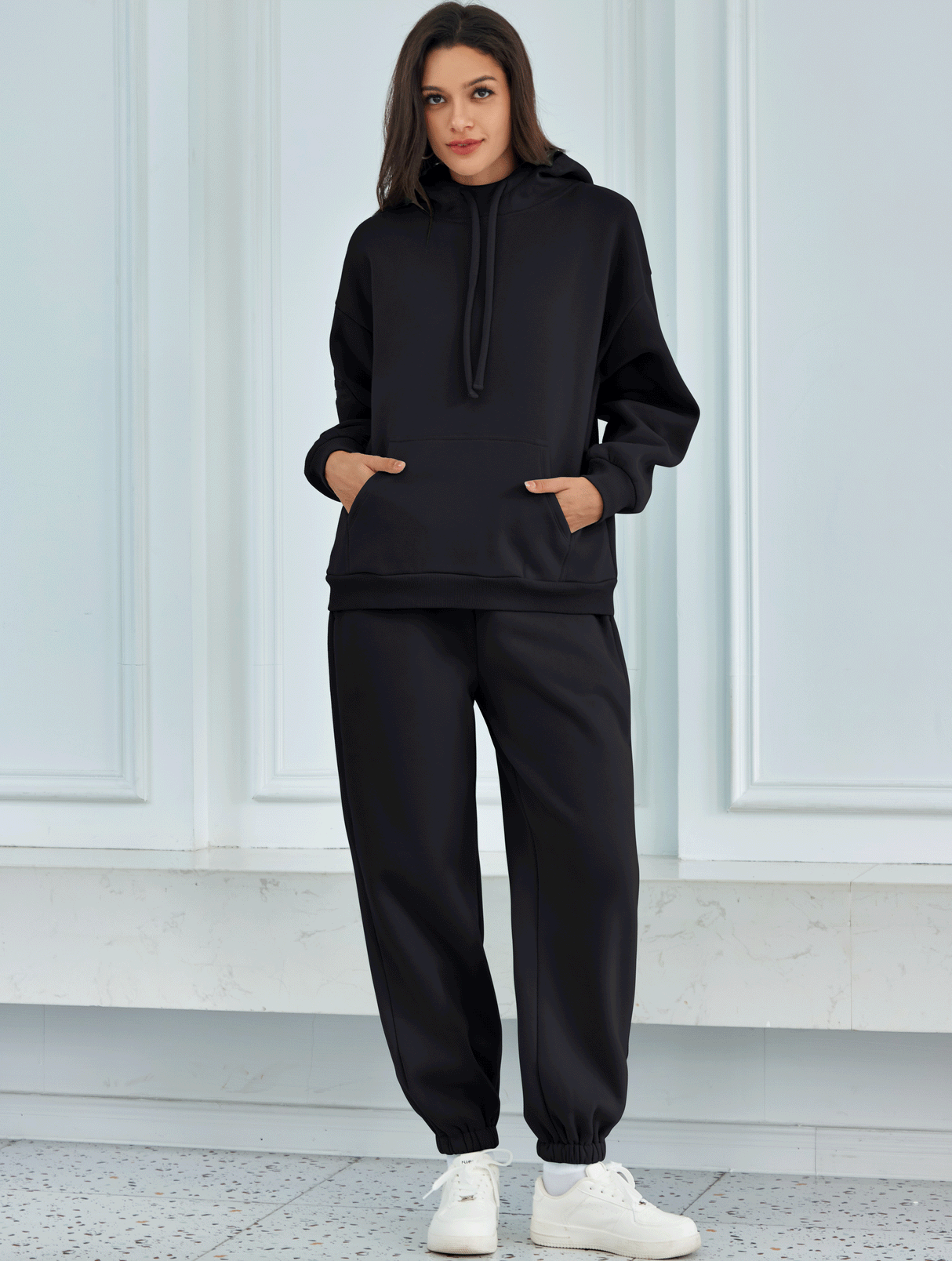 Comfort Thickened Hoodies Airplane Mode Travel Oversized Sweatshirts with Pocket