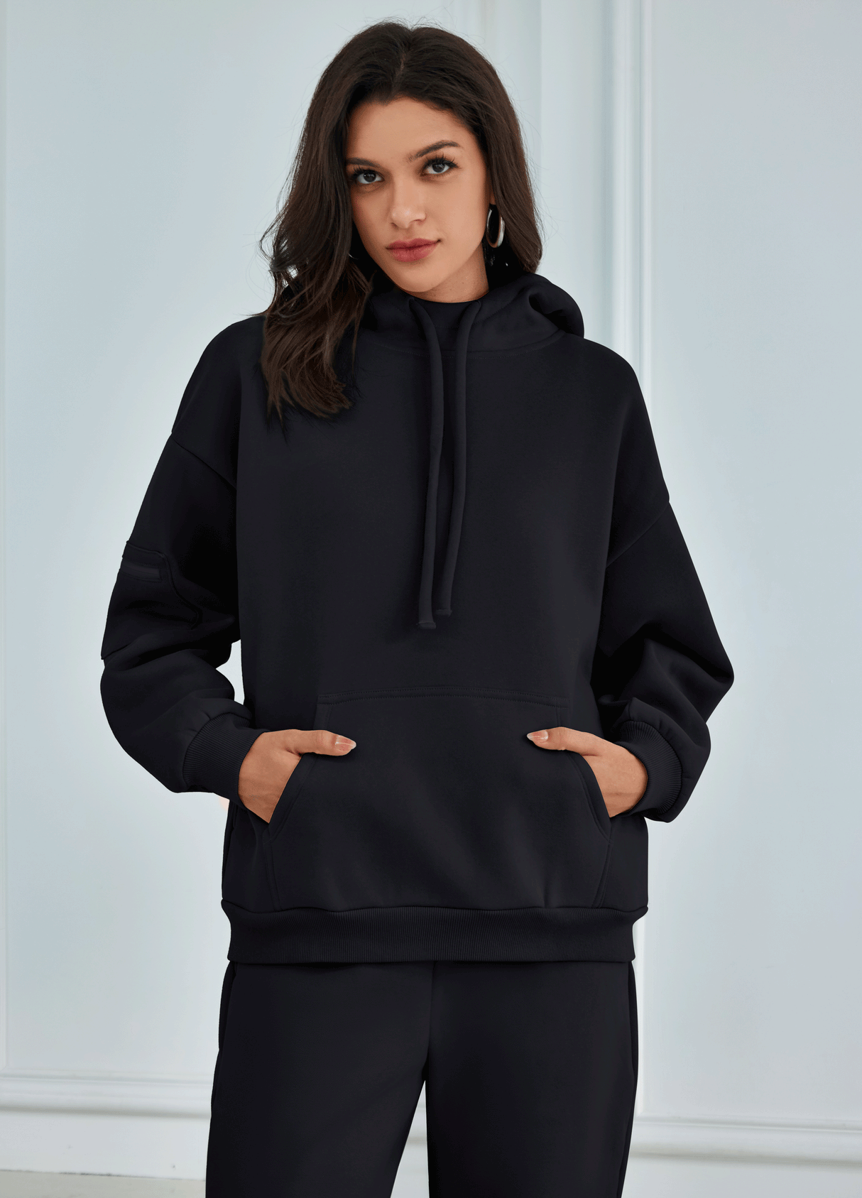 Comfort Thickened Hoodies Airplane Mode Travel Oversized Sweatshirts with Pocket