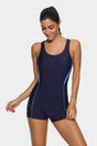 Attraco Navy Athletic Pull Over One Piece Sport Bathing Suit-Attraco | Fashion Outdoor Clothing
