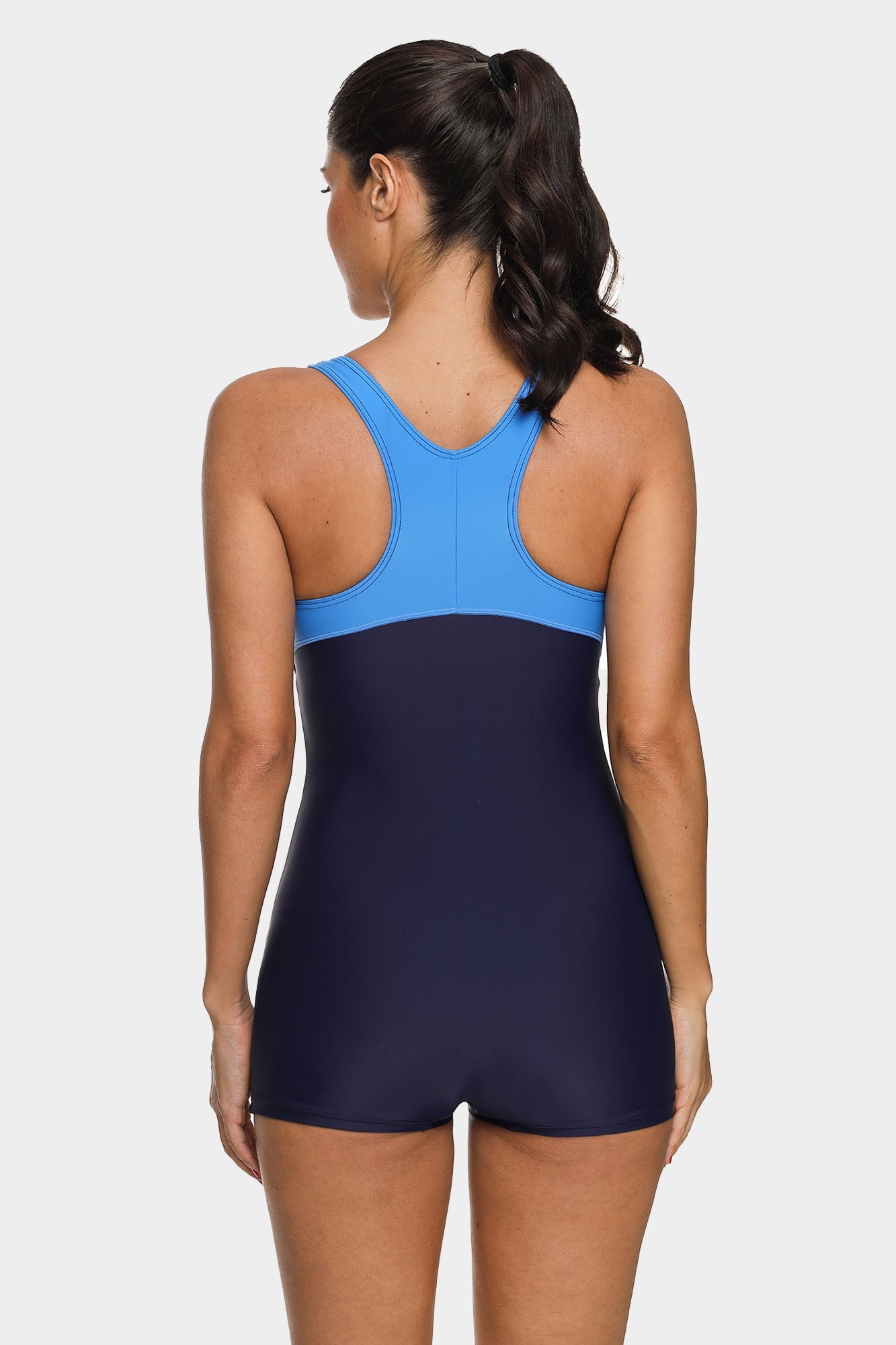 Attraco Navy Athletic Pull Over One Piece Sport Bathing Suit-Attraco | Fashion Outdoor Clothing