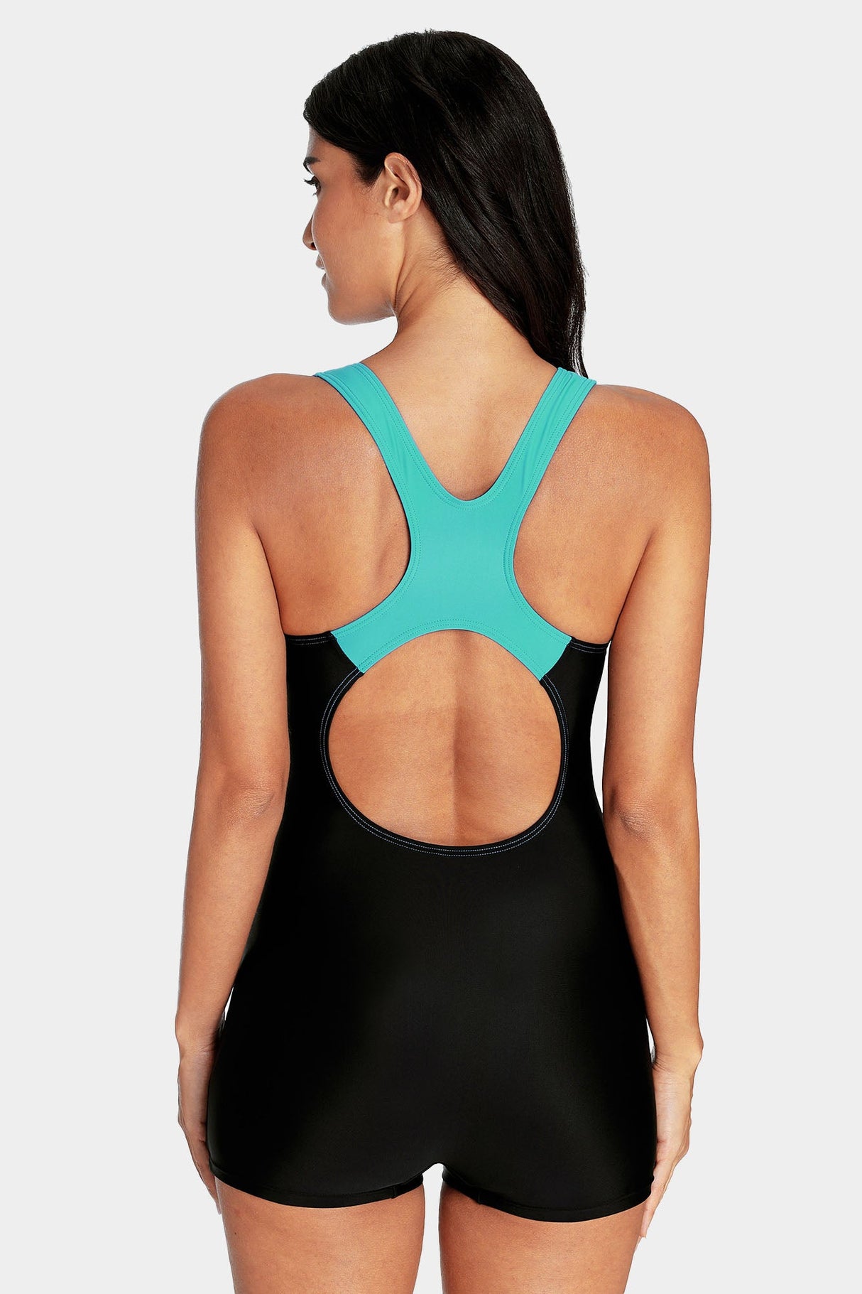 Attraco Women's Aqua Short Boyleg Racerback Athletic Swimsuit-Attraco | Fashion Outdoor Clothing