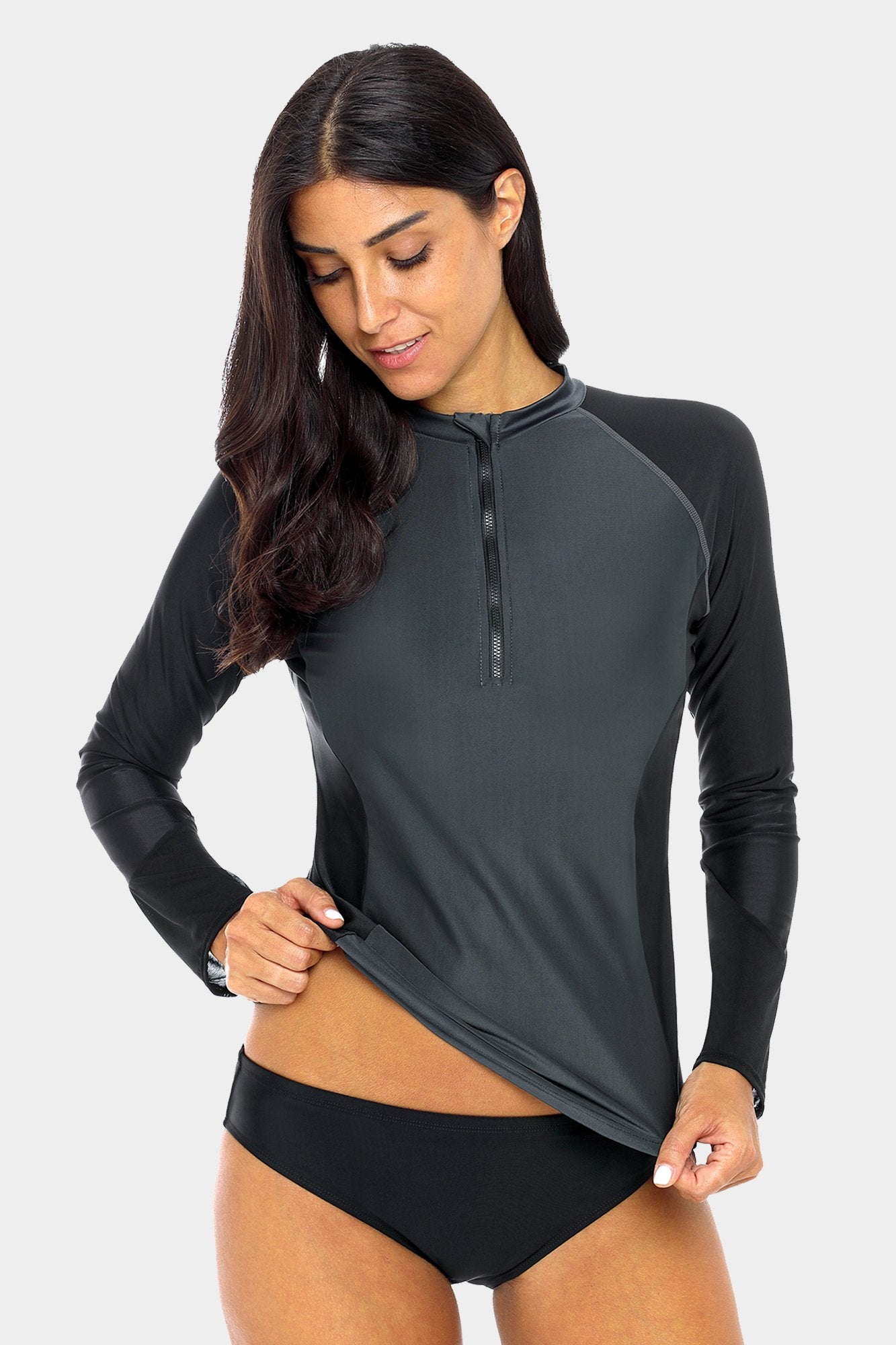 Women's Basic Half-zip UPF 50+ Long Sleeve Rash guard-Attraco | Fashion Outdoor Clothing