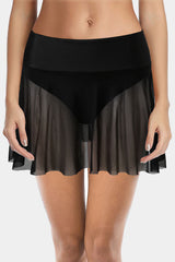 Skort da nuoto con mesh nero nero da donna