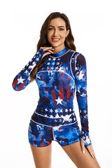 American flag Long Sleeve Boyleg UPF50+ Rash Guard