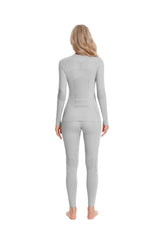 Women Thermal Sports Warm-Up Underwear Set for Skiing GRAY