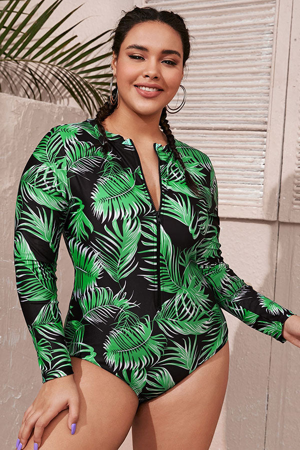 Long sleeve swimsuit plus size best sale