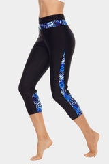 Printed High Waist Capri Swim Tight-Attraco | Fashion Outdoor Clothing