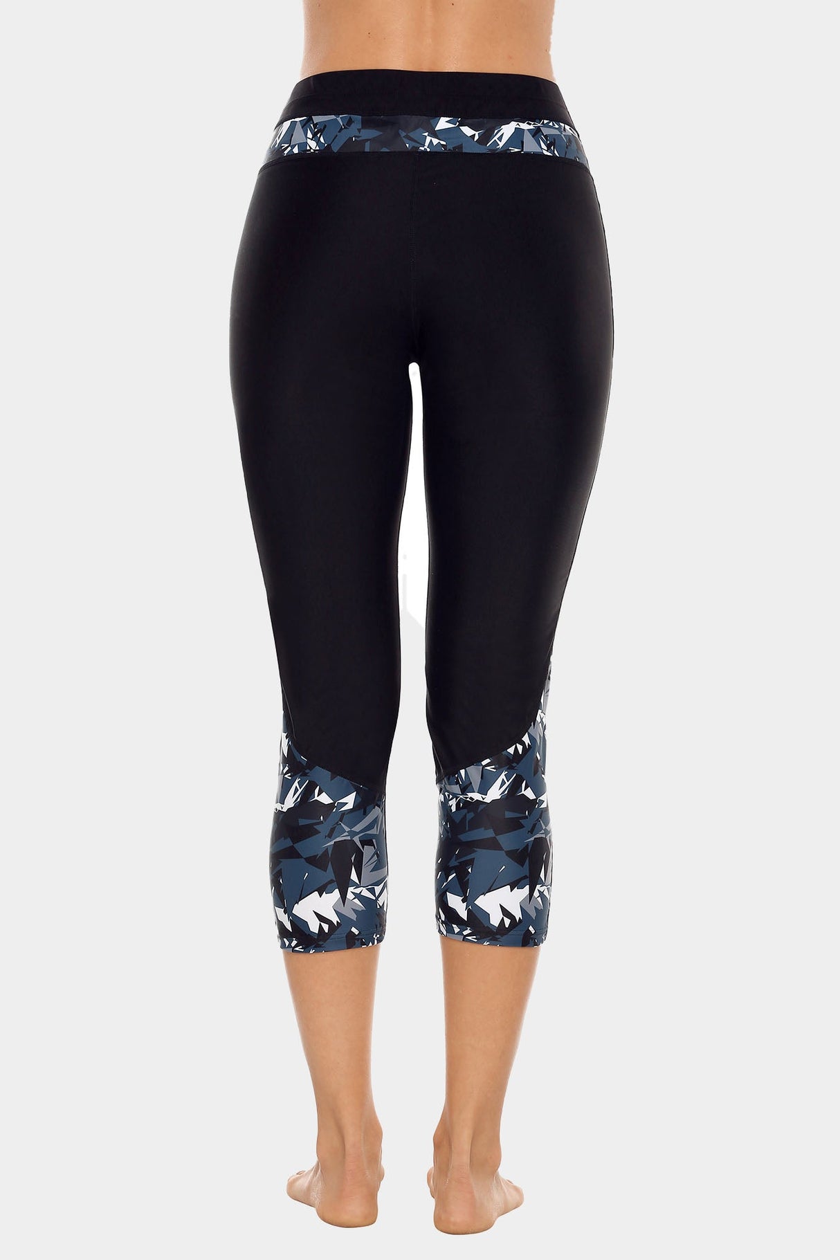 Printed High Waist Capri Swim Tight-Attraco | Fashion Outdoor Clothing