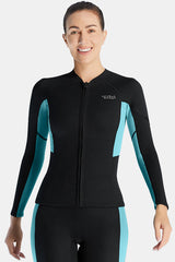 Women's 1.5MM Long-Sleeve Split Top Cold-Proof and Warm Wetsuit