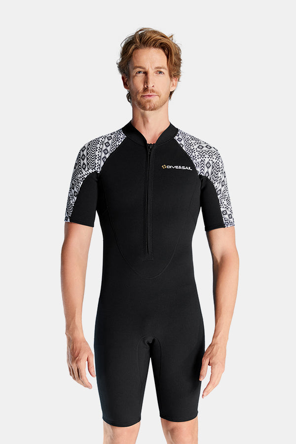 Cold-Proof And Warm One-Piece Short Sleeve 3MM Men's Wetsuit