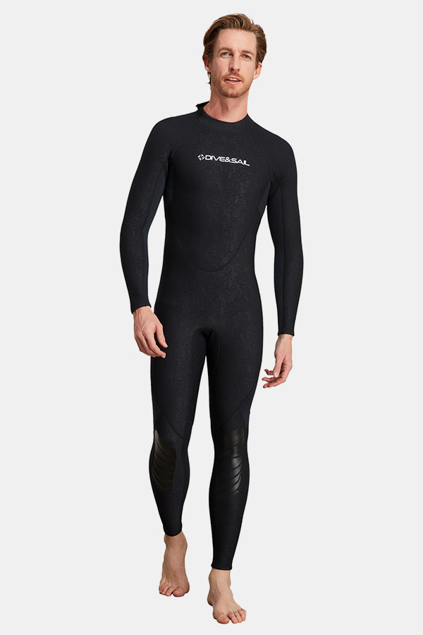 Men's Long Sleeve One-Piece 3MM Black Wetsuit UPF 50+ – Attraco