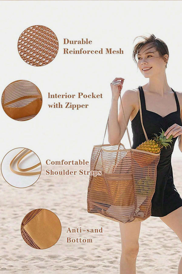 Beach Bag - Mesh Beach Tote Bag