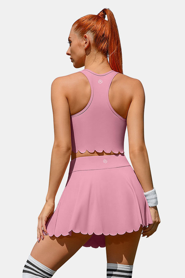 Rosa Tennis kleider für Frauen Athletisches Trainings kleid