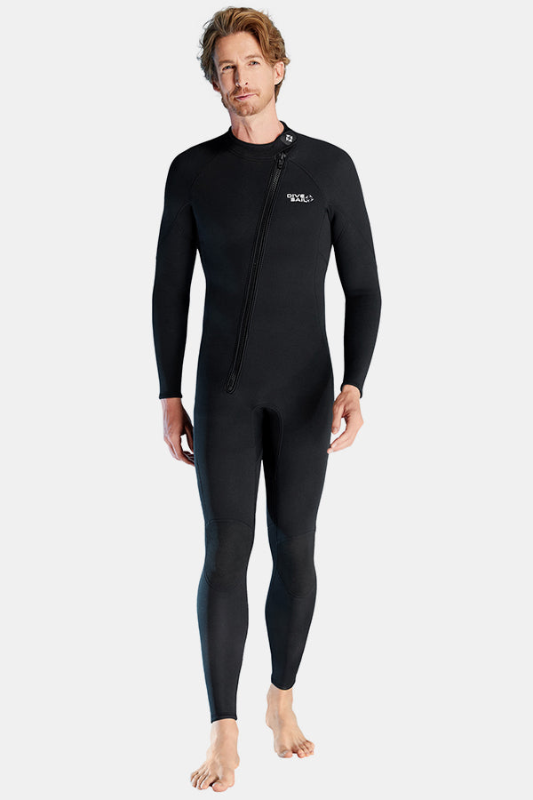 Men's Long Sleeve One-Piece Black Wetsuit for Sun Protection – Attraco
