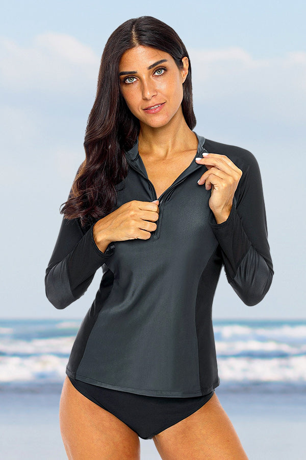 Women's Sleek Quarter Zip Long Sleeve UPF 50+ Rash Guard