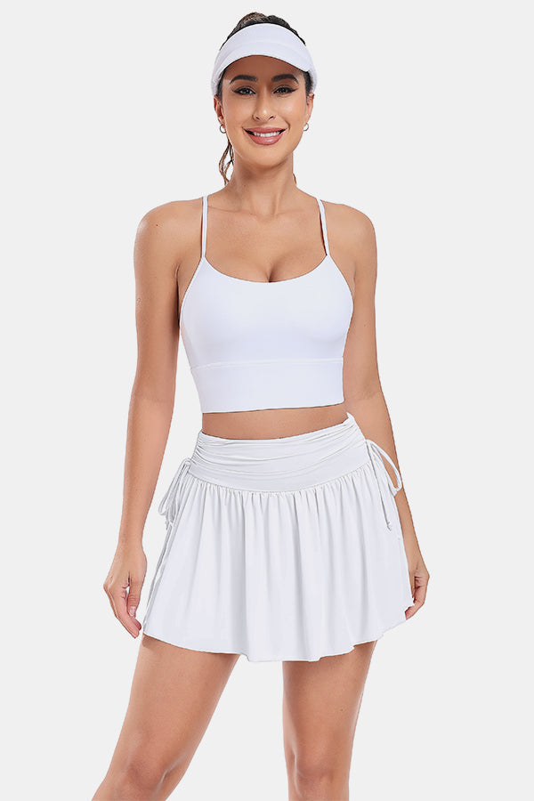 High waisted white tennis skirt hotsell