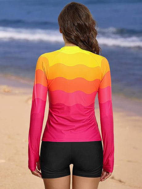 UV Sun Water ripple Lightweight Printed Shirts with Thumb Holes