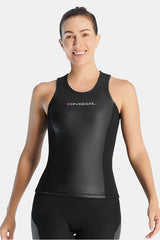 Women's Smooth Leather Vest 2MM Split Sleeveless Wetsuit Top