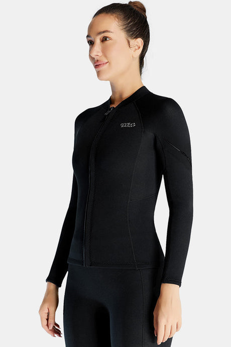 Women's 1.5MM Long Sleeve Split Top Cold-Proof and Warm Wetsuit