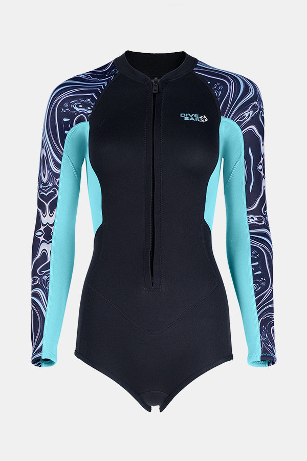 Women's One Piece Long Sleeve Bikini 2MM Coldproof Wetsuit