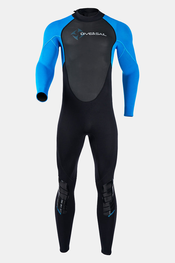 Premium 3mm Men's One-Piece Warmth and Cold-Proof Blue Wetsuit