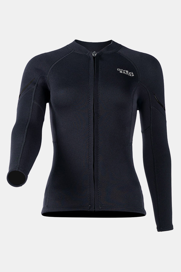 Women's 1.5MM Long Sleeve Split Top Cold-Proof and Warm Wetsuit