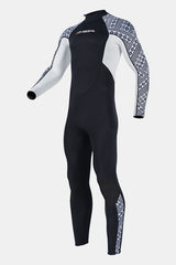 One-Piece Long Sleeve Geometric Pattern Thickened Warm Protective 3MM Wetsuit (Men's)