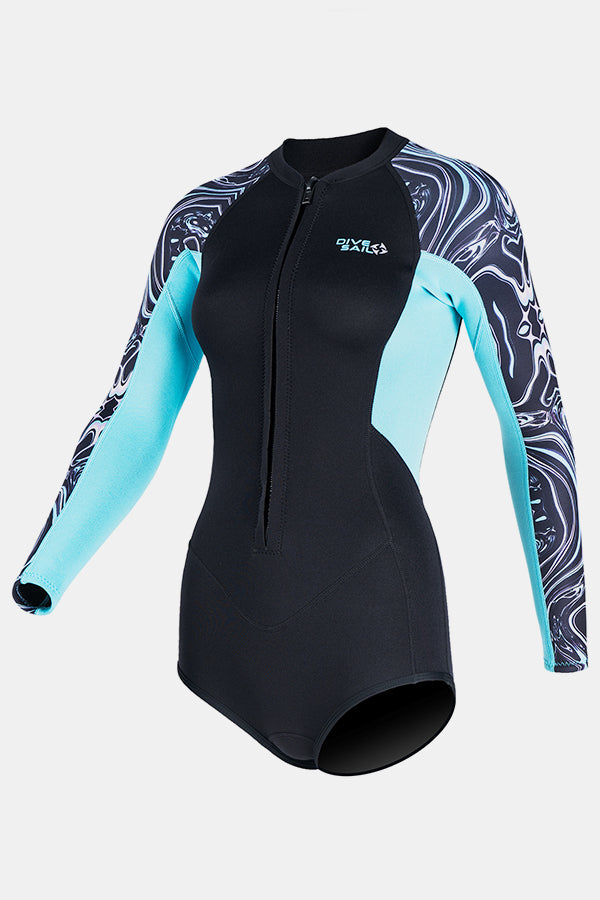 Women's One Piece Long Sleeve Bikini 2MM Coldproof Wetsuit