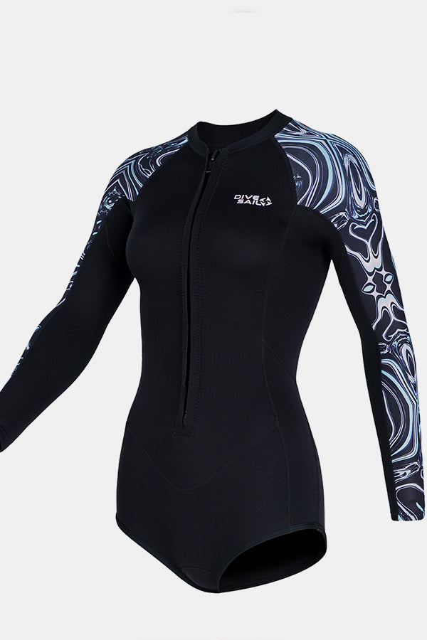 Women's One Piece Long Sleeve Bikini 2MM Coldproof Wetsuit