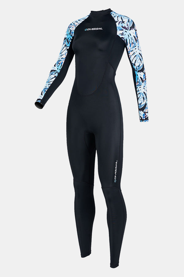 One-Piece Long Sleeve Printed Quick-Drying Black Wetsuit Jellyfish Suit