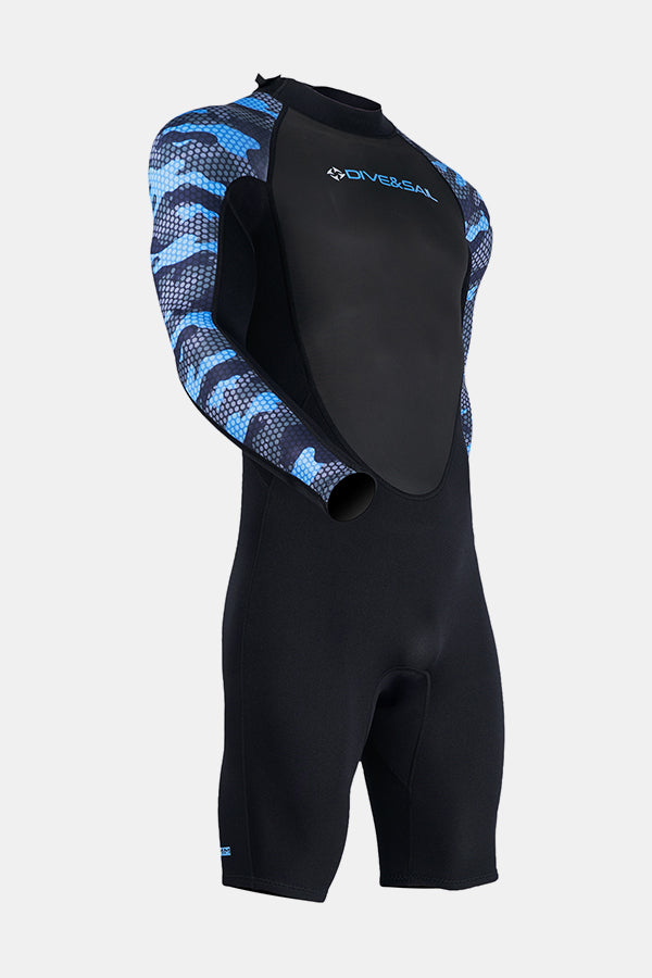 Men's Thickened Warm Long Sleeve Shorts One-Piece 2MM Wetsuit