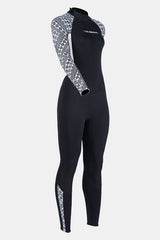 One-Piece Long Sleeve Geometric Pattern Thickened Warm Protective 3MM Wetsuit