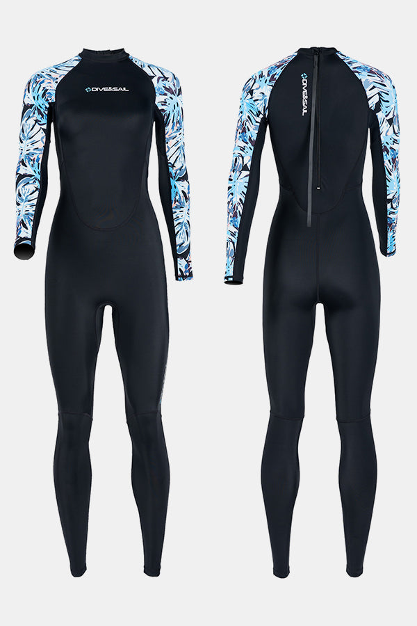 One-Piece Long Sleeve Printed Quick-Drying Black Wetsuit Jellyfish Suit