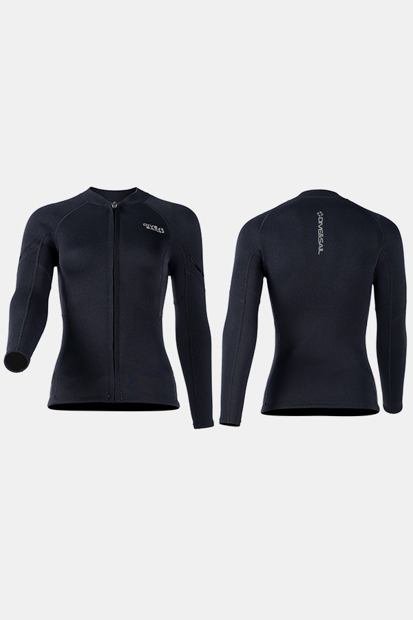 Women's 1.5MM Long Sleeve Split Top Cold-Proof and Warm Wetsuit