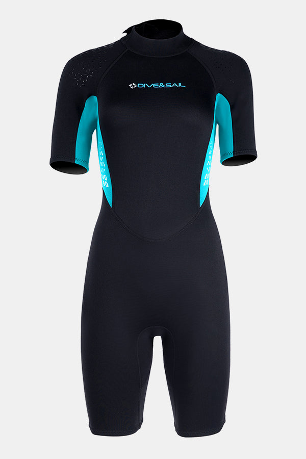 Einteilige warme Kurzarm 3mm Surf Badeanzug Neoprenanzug für Frauen