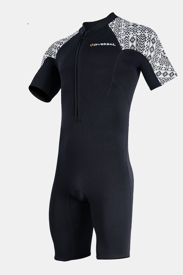 Cold-Proof And Warm One-Piece Short Sleeve 3MM Men's Wetsuit